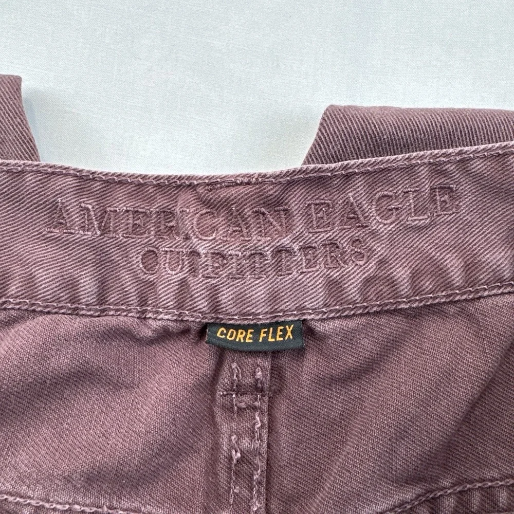 American Eagle Core Flex Men's 34x32 Burgundy Straight Leg Stretch Jeans Pants